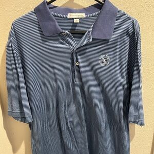 Peter Millar Blue Striped Men's Golf Polo Shirt